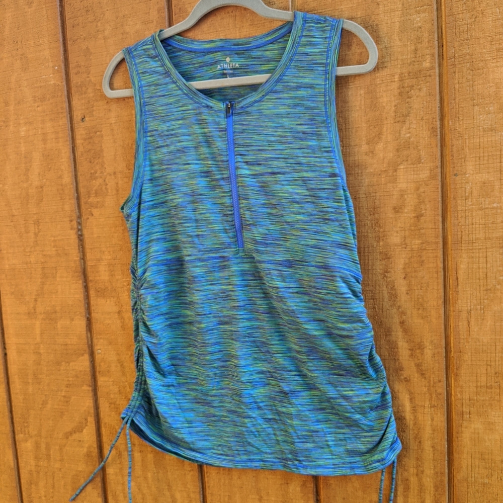 Athleta quarter zip workout tank top sz L